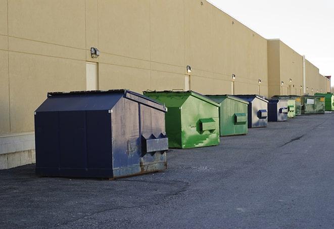 an arrangement of durable and robust disposal containers utilized on a construction project in Blanchester